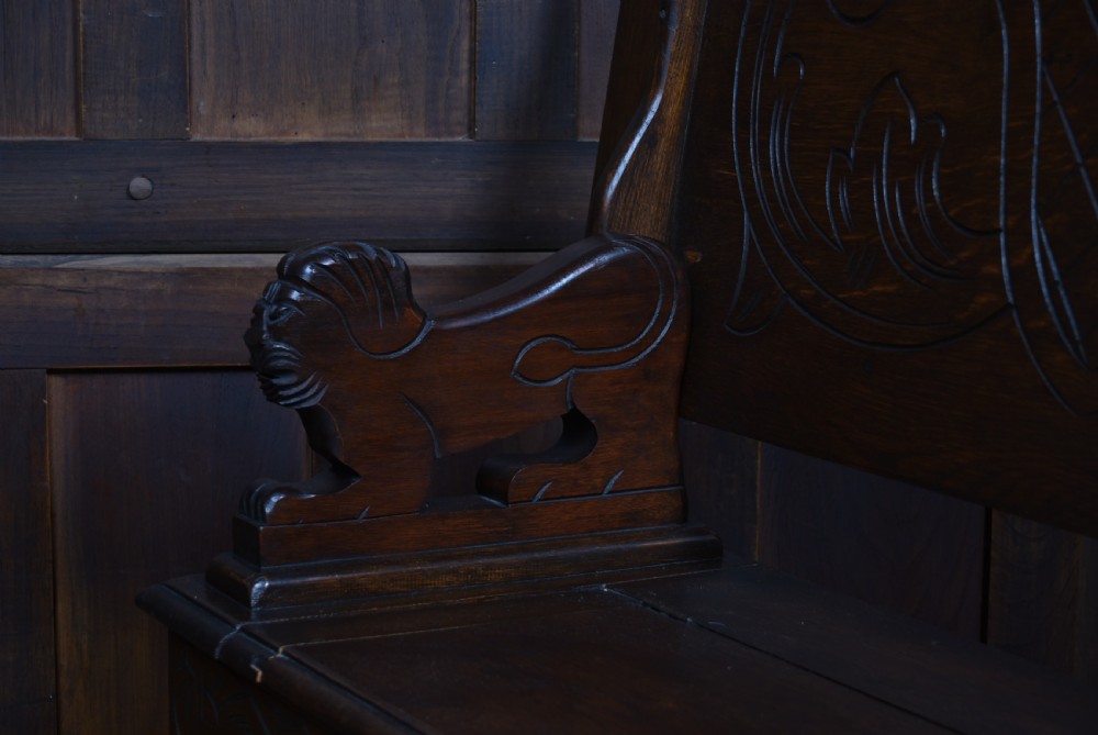 Edwardian Monk's Bench/ Hall Seat/ Settle View XVII
