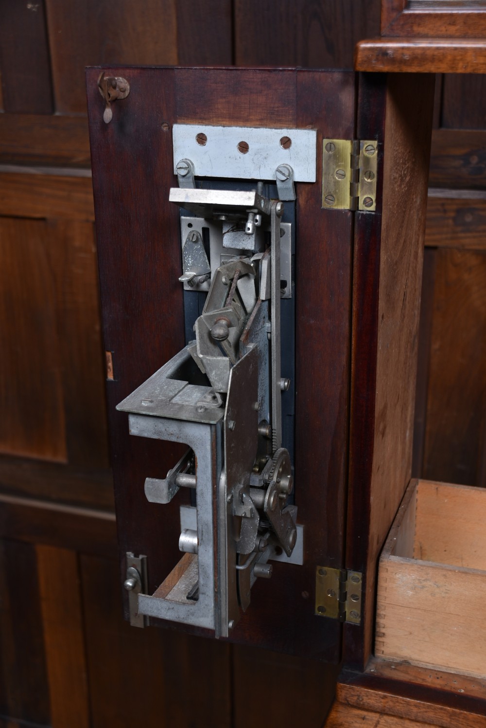Vintage Mahogany Post Box and Stamp Vending Machine View XIV