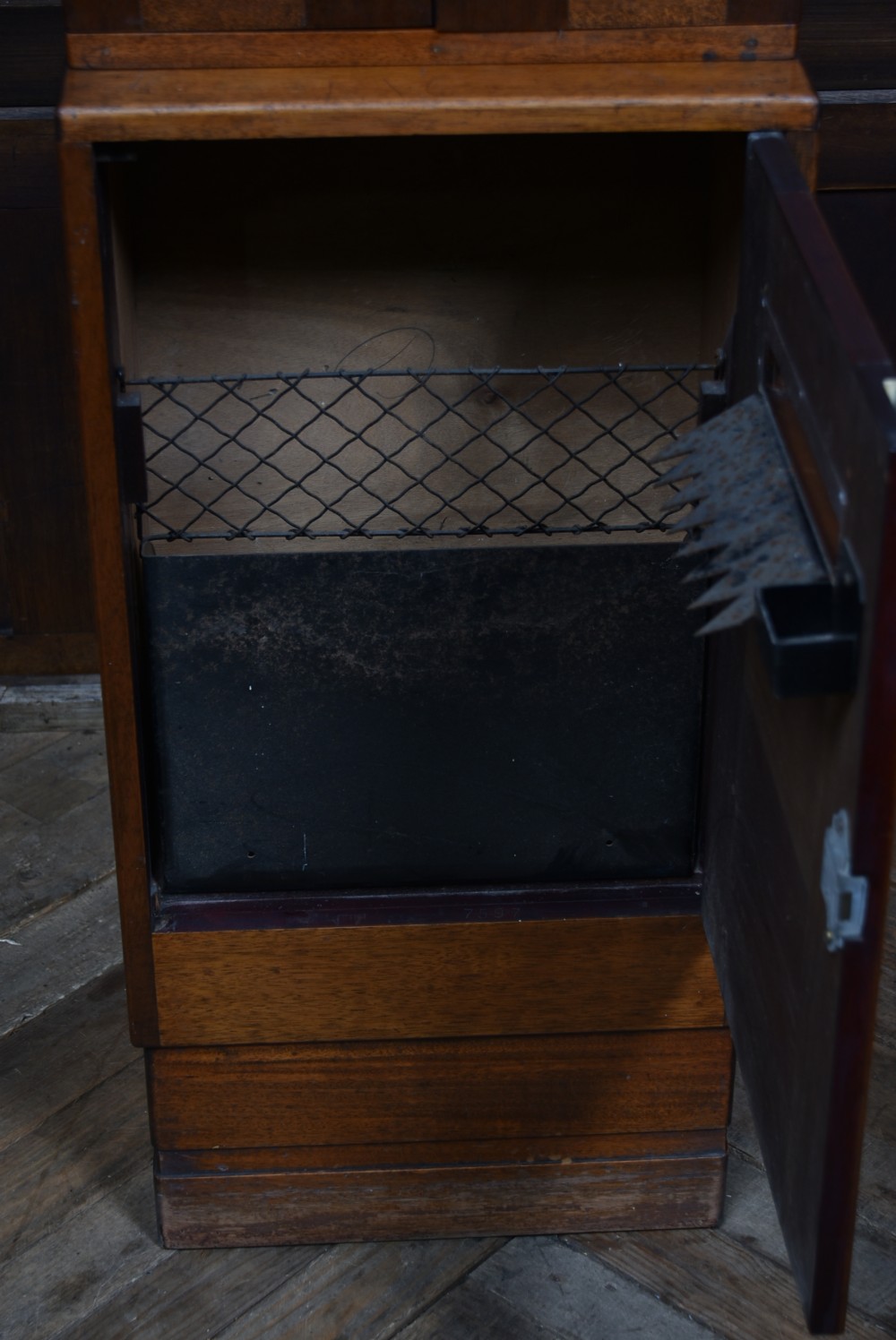 Vintage Mahogany Post Box and Stamp Vending Machine View XV