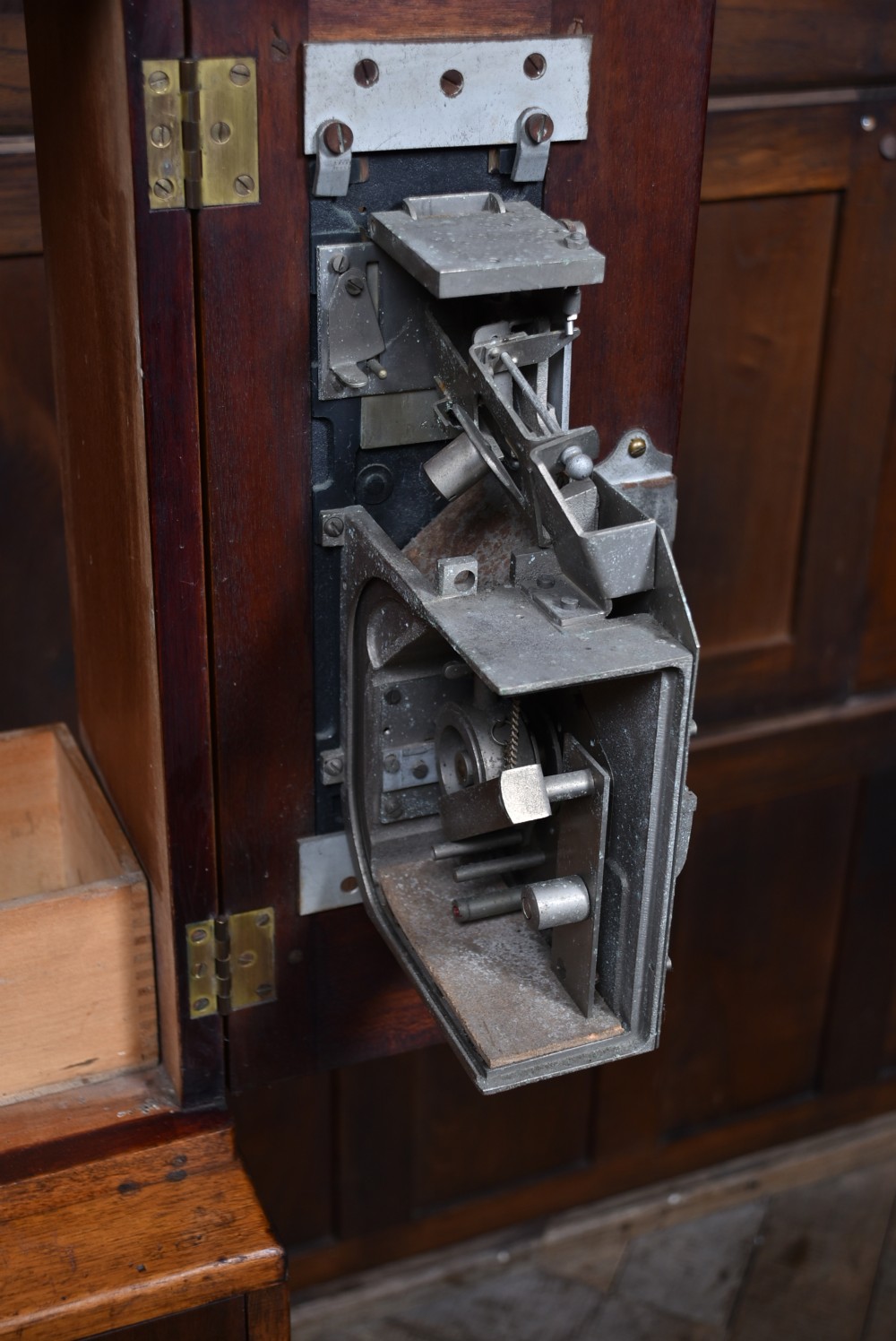 Vintage Mahogany Post Box and Stamp Vending Machine View XXIII