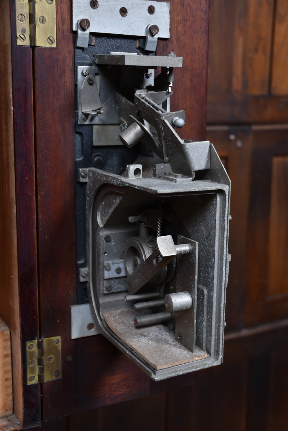 Vintage Mahogany Post Box and Stamp Vending Machine View XXIV