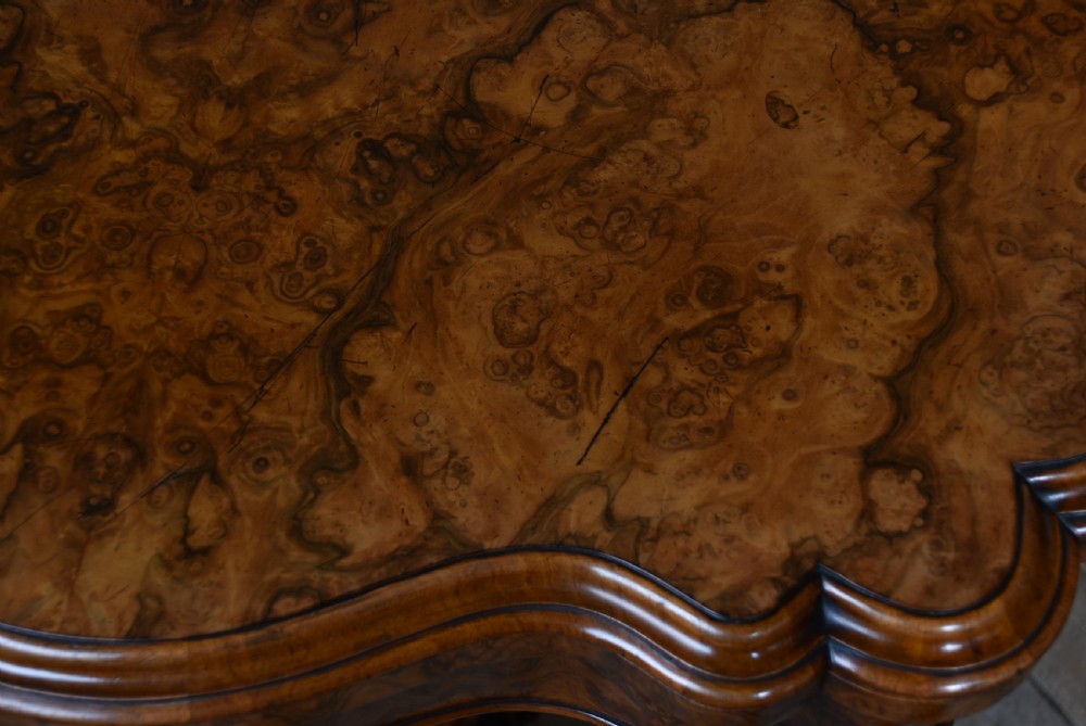 Victorian Burr Walnut Fold-Over Games Table View XVII