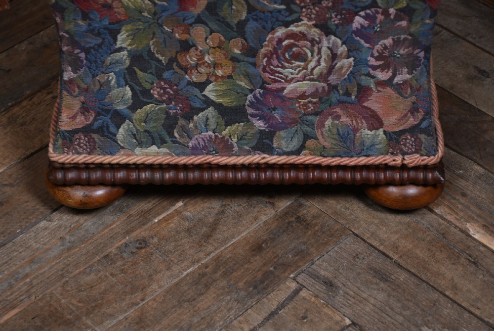 Victorian Floral Ottoman Stool View VII