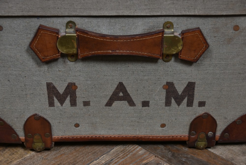 Edwardian Canvas Travel Trunk View VI