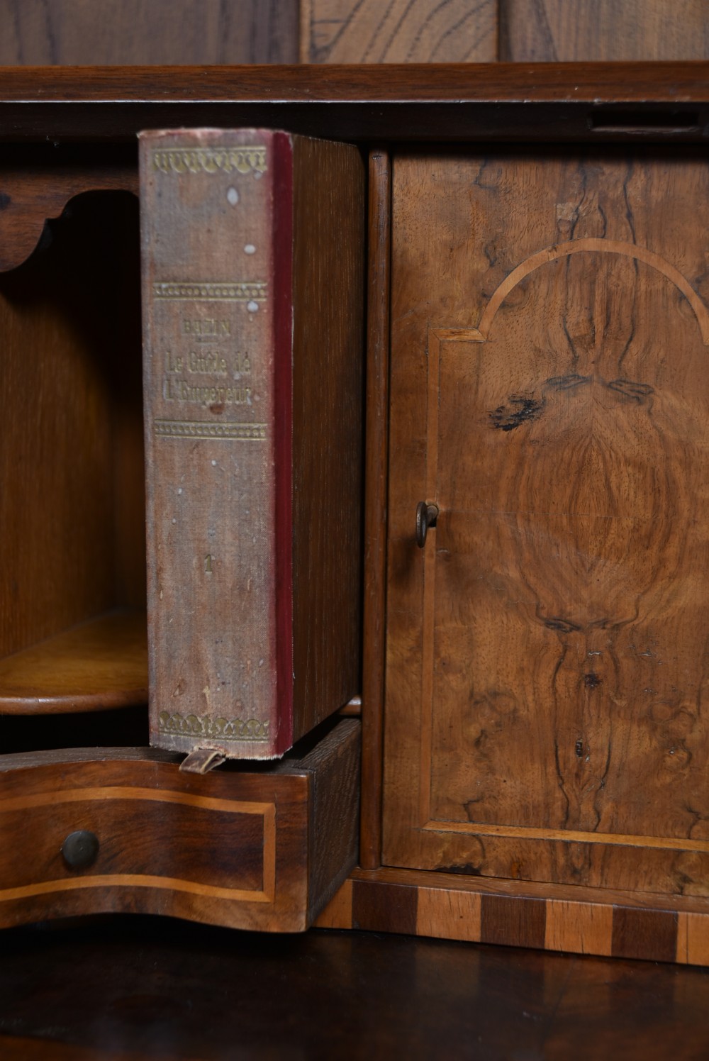 Dutch Burr Walnut Bombe Bureau View X