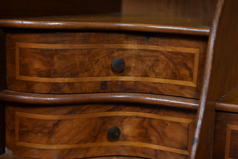 Dutch Burr Walnut Bombe Bureau View XI