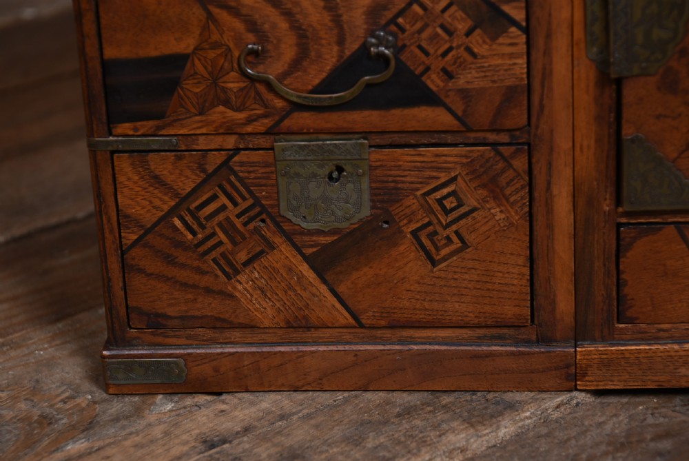 Japanese Meiji Parquetry scholars' box View VIII