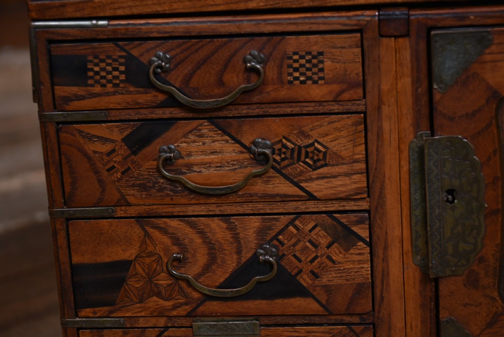 Japanese Meiji Parquetry scholars' box View IX