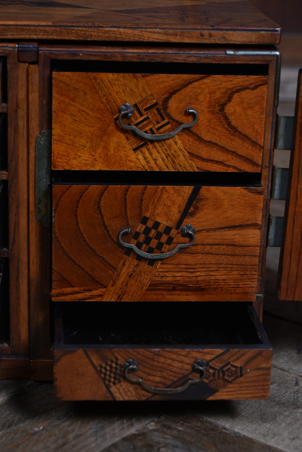 Japanese Meiji Parquetry scholars' box View XI