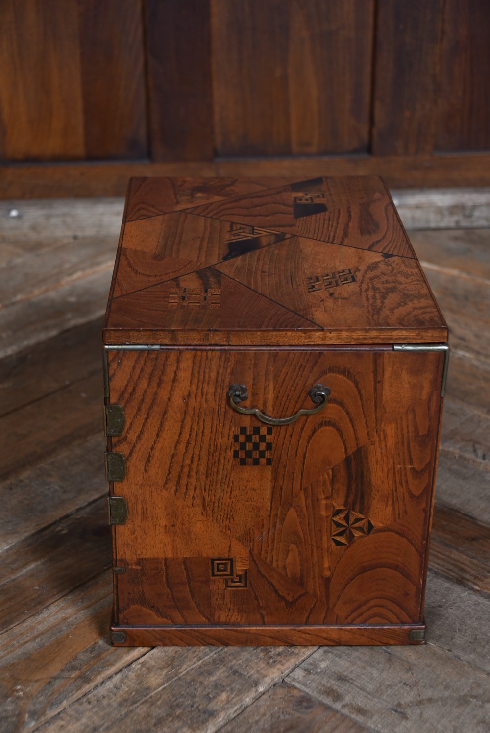 Japanese Meiji Parquetry scholars' box View XVI