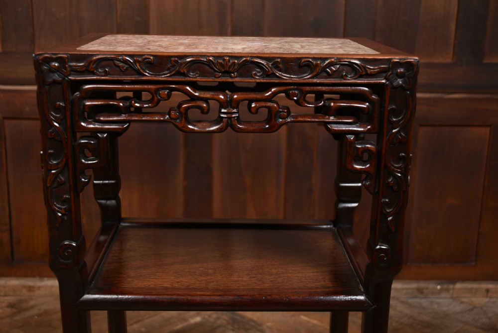 Chinese Plant / Vase Marble Top Stand View VI