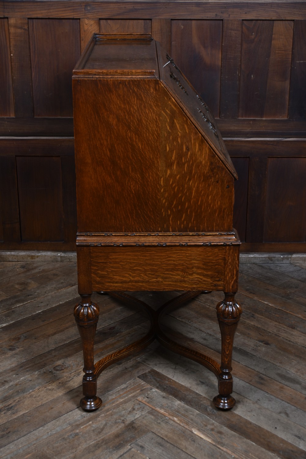 Edwardian Oak Bureau View XI
