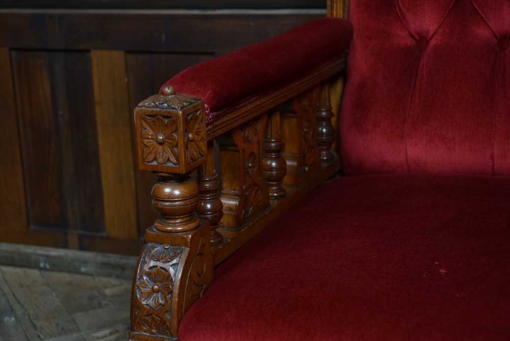 Edwardian Oak Library Chair View V
