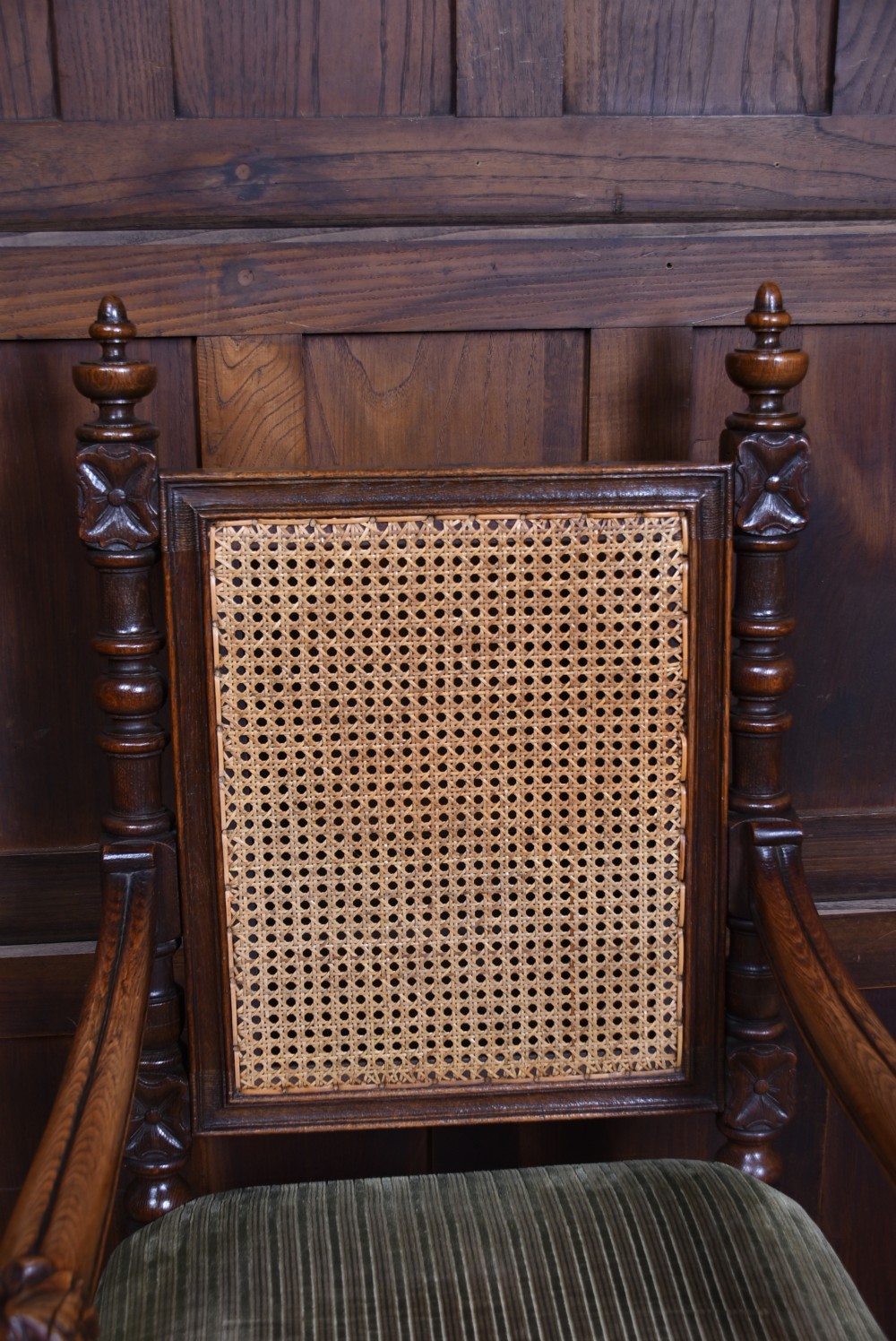 Victorian Oak Bergere Armchair View V