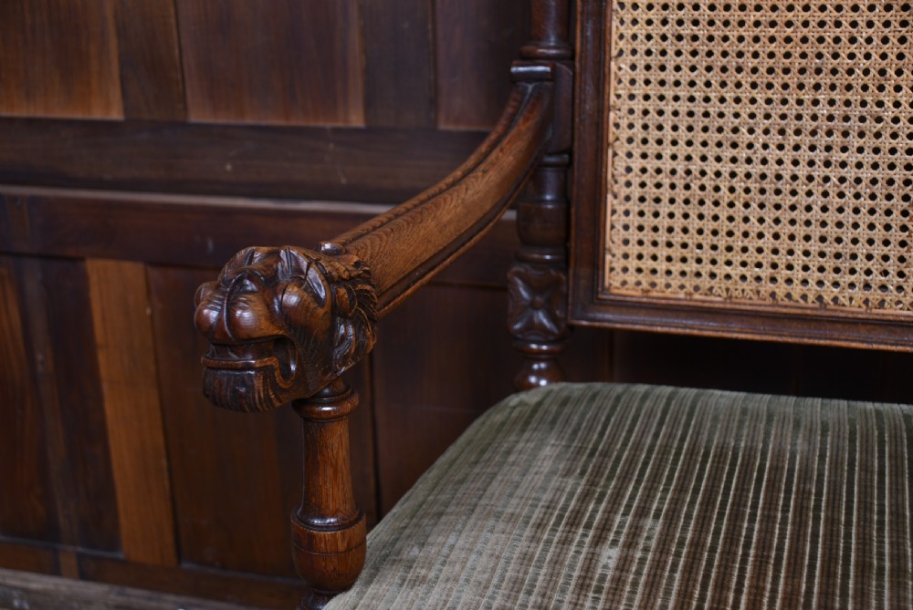 Victorian Oak Bergere Armchair View VI