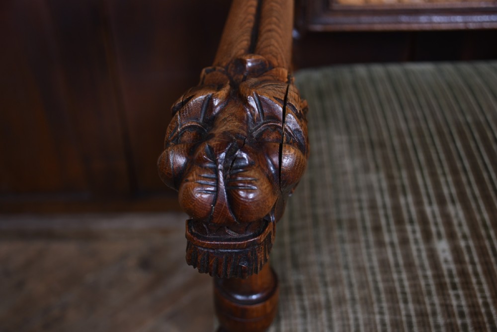 Victorian Oak Bergere Armchair View VII