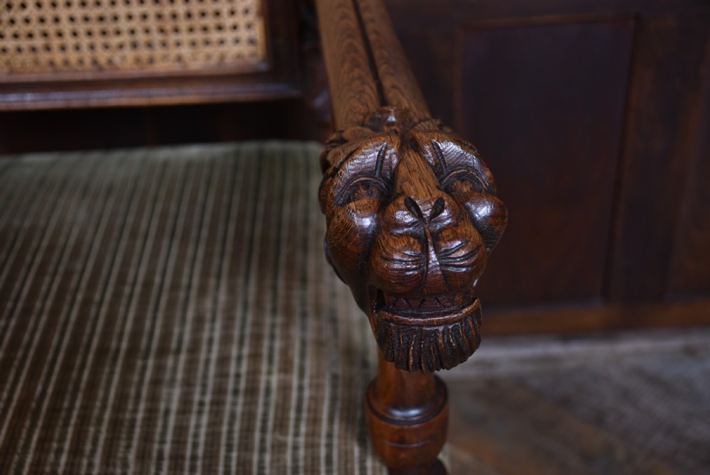 Victorian Oak Bergere Armchair View VIII