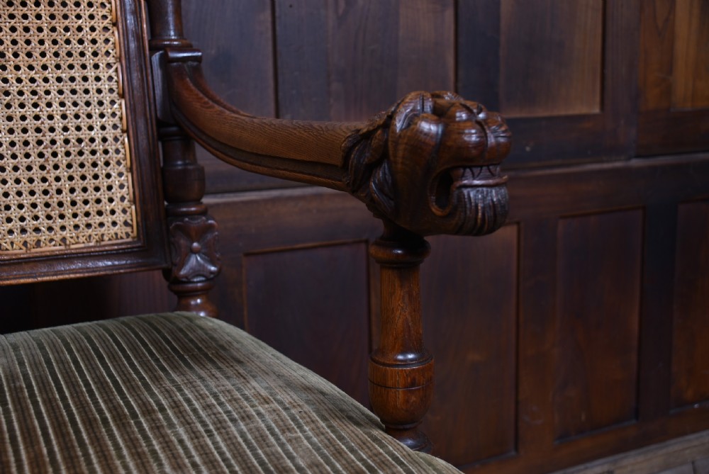 Victorian Oak Bergere Armchair View IX