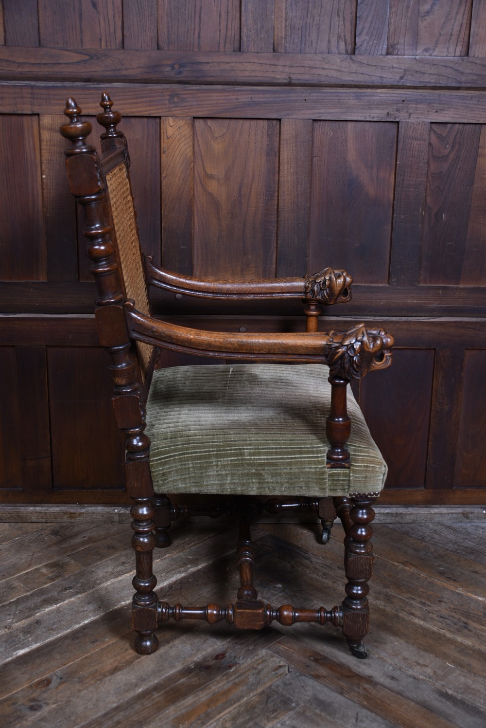 Victorian Oak Bergere Armchair View XII