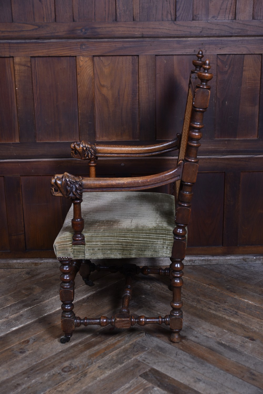 Victorian Oak Bergere Armchair View XV