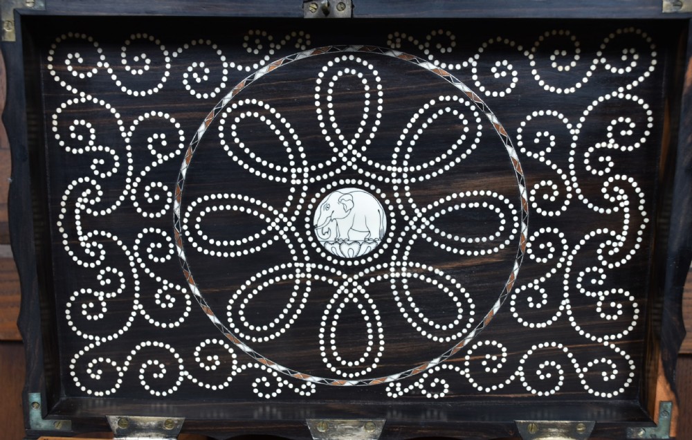 Anglo Ceylonese trinket/ sewing box  View X