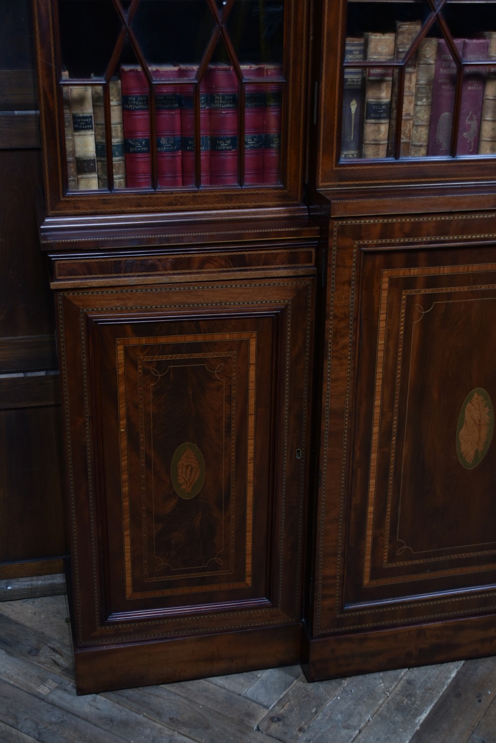 Edwardian Mahogany Breakfront Bookcase View VIII