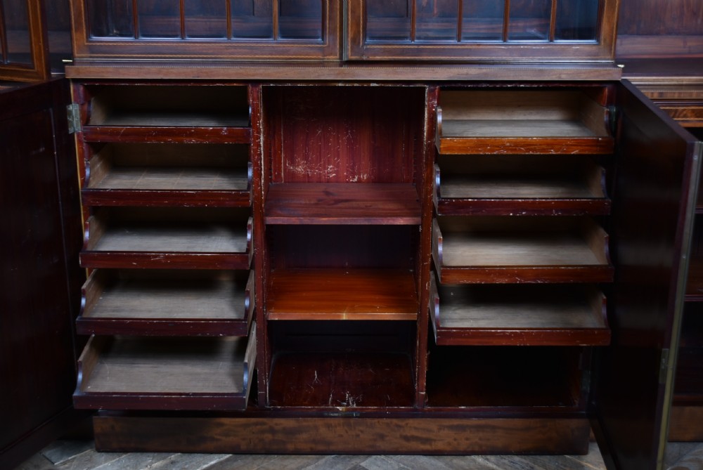 Edwardian Mahogany Breakfront Bookcase View XVI
