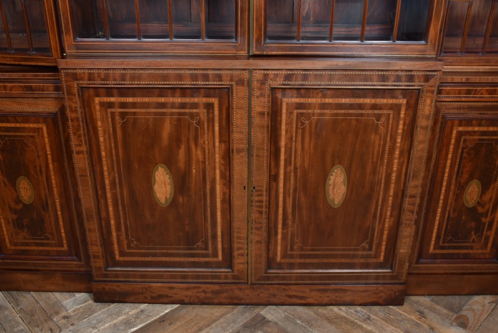 Edwardian Mahogany Breakfront Bookcase View XXII