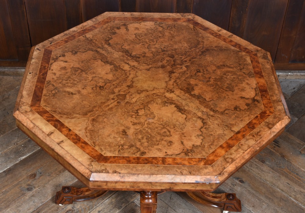 Octagonal walnut centre table View III