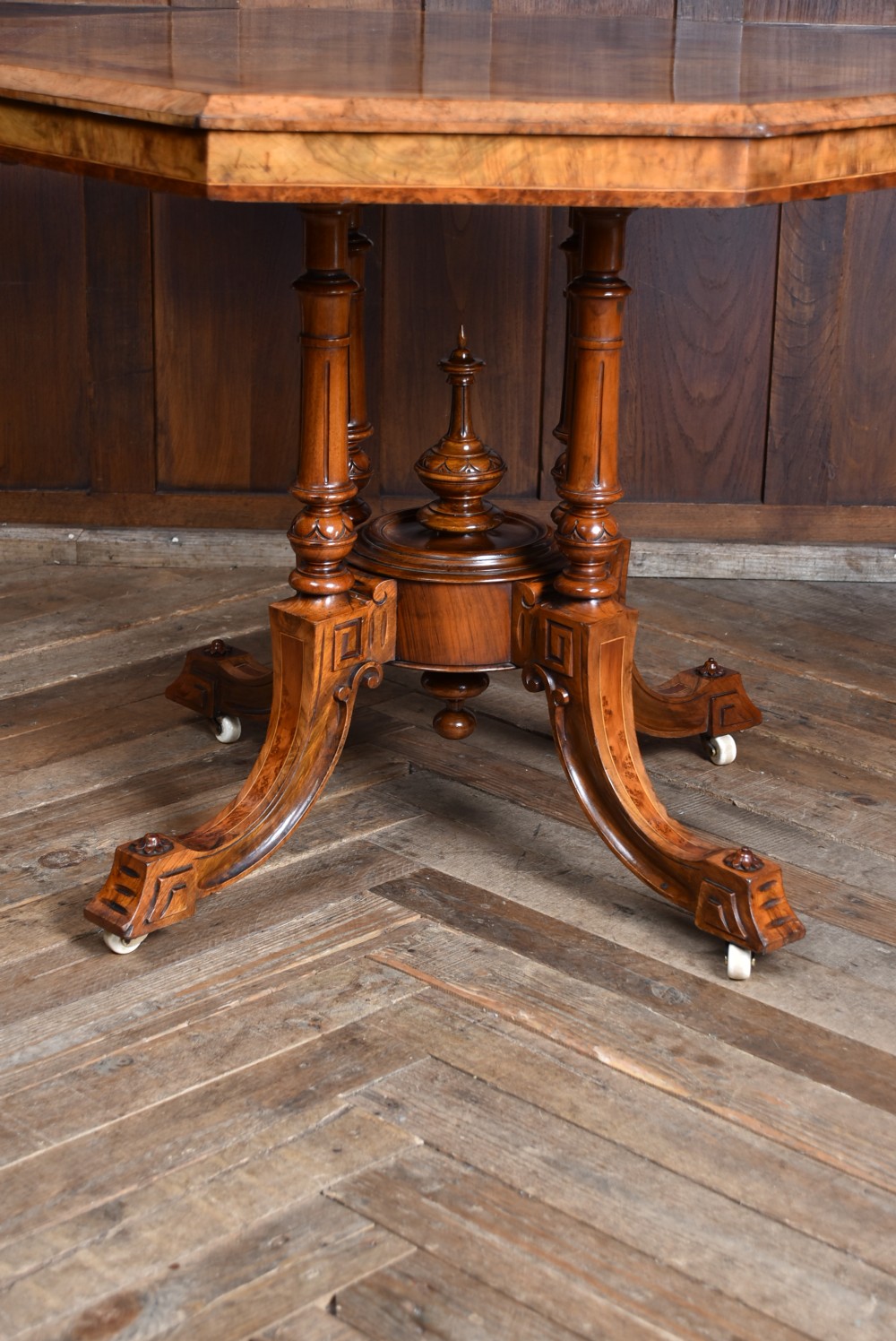 Octagonal walnut centre table View V