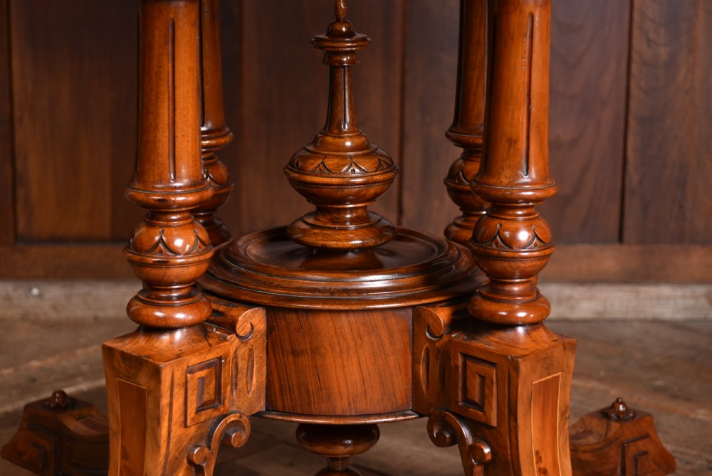 Octagonal walnut centre table View VII