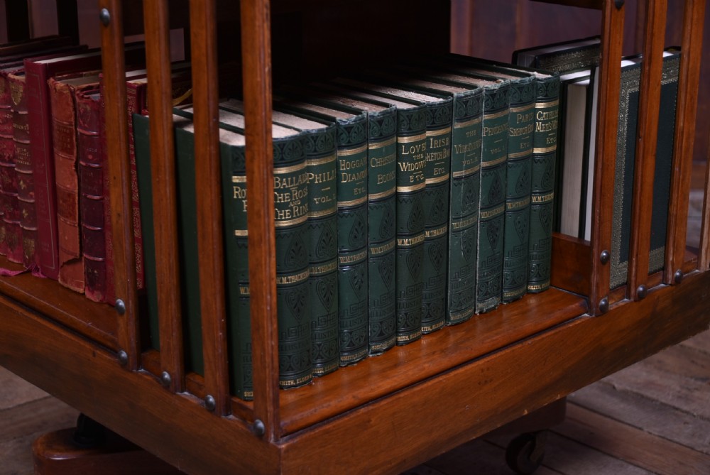 Edwardian Walnut Revolving Bookcase View II