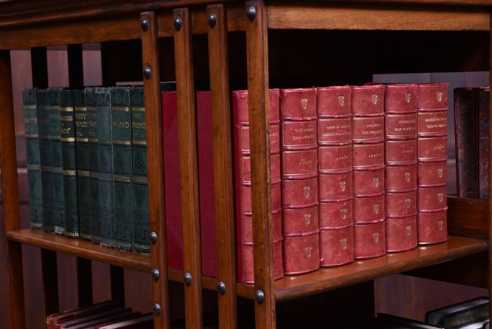 Edwardian Walnut Revolving Bookcase View III