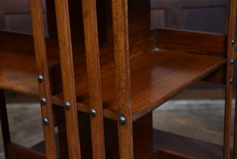 Edwardian Walnut Revolving Bookcase View VII