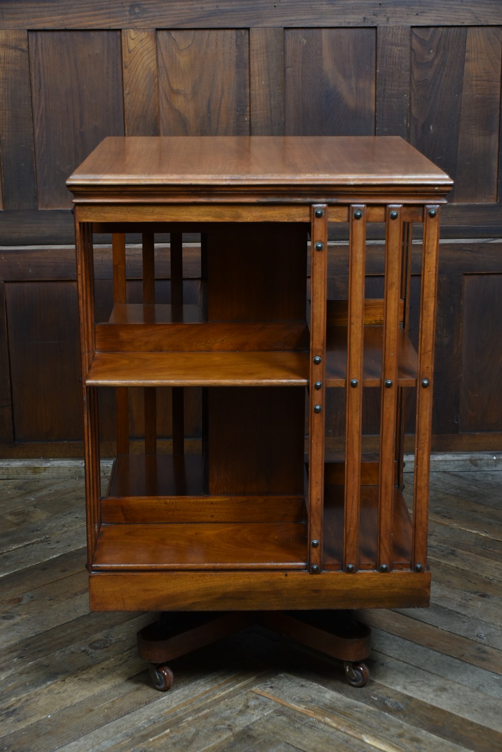 Edwardian Walnut Revolving Bookcase View VIII