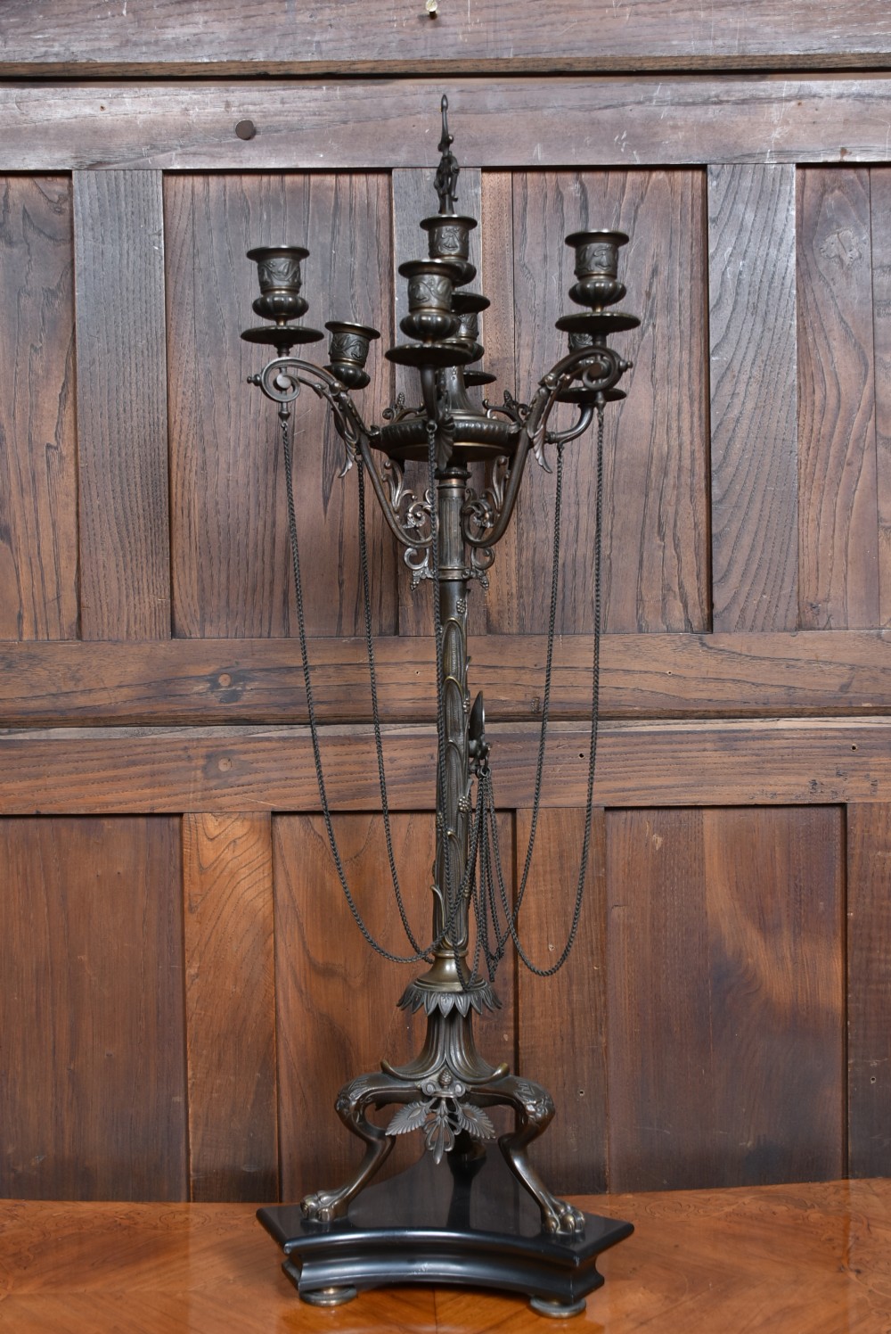 Pair of French Bronze Candelabras View X