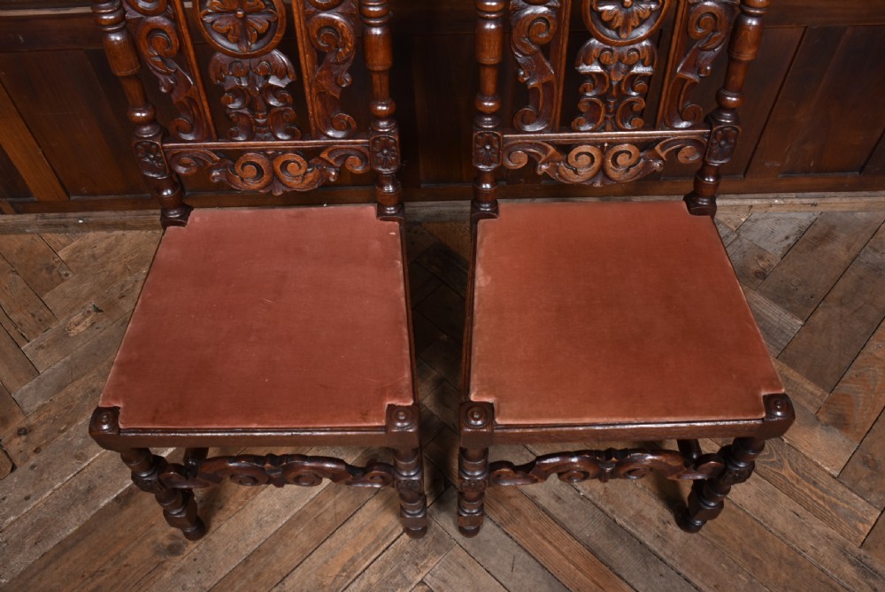 Pair of Victorian Oak Bergere Side Chairs View VI