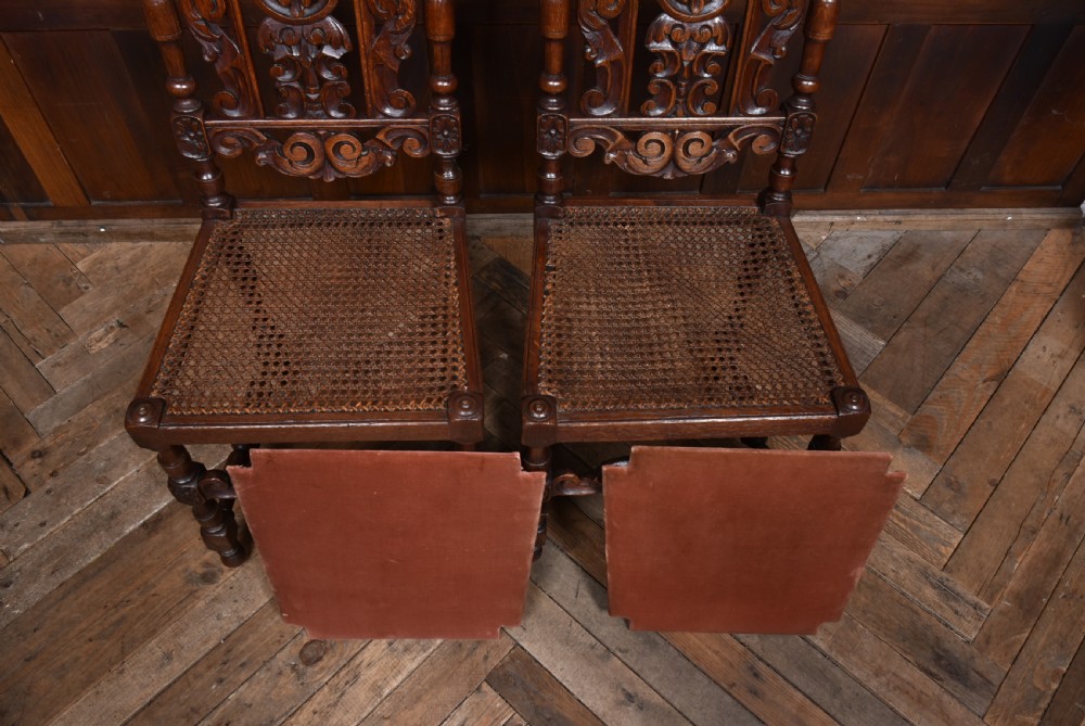 Pair of Victorian Oak Bergere Side Chairs View VII