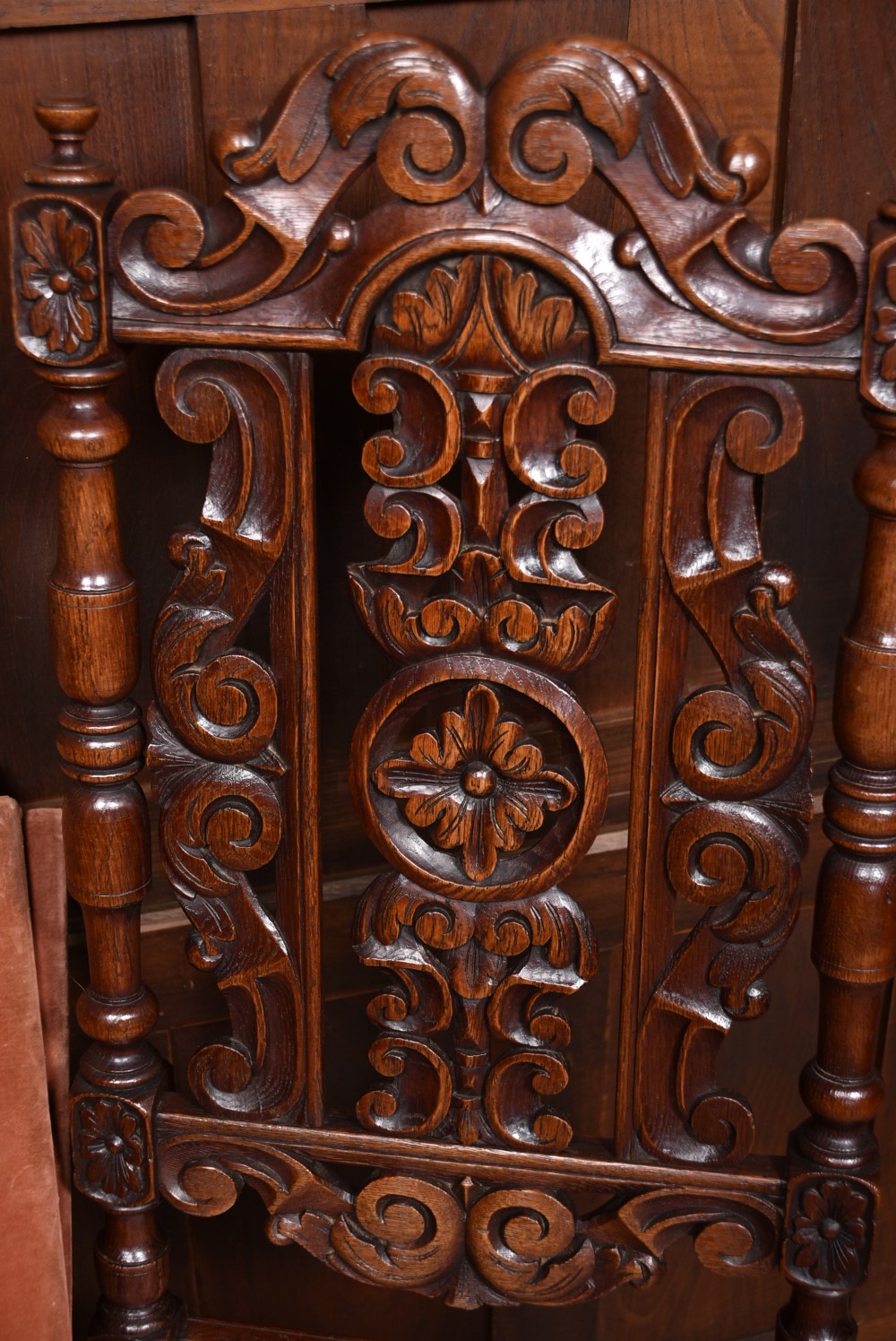 Pair of Victorian Oak Bergere Side Chairs View XVI