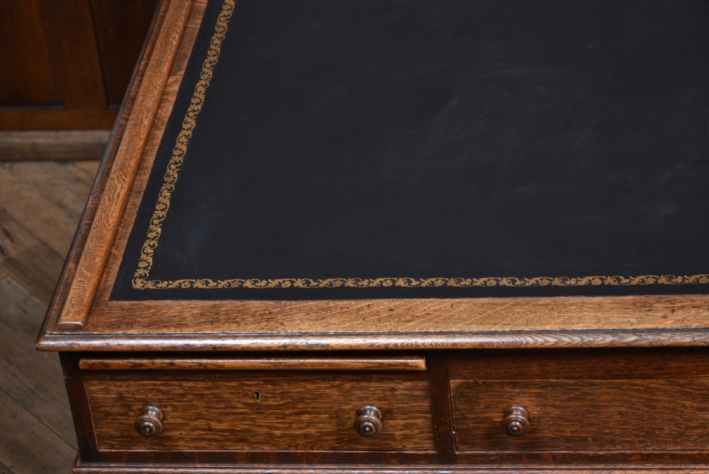 Victorian Oak Partner Desk View VII