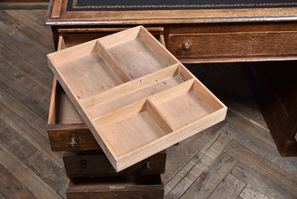 Victorian Oak Partner Desk View X