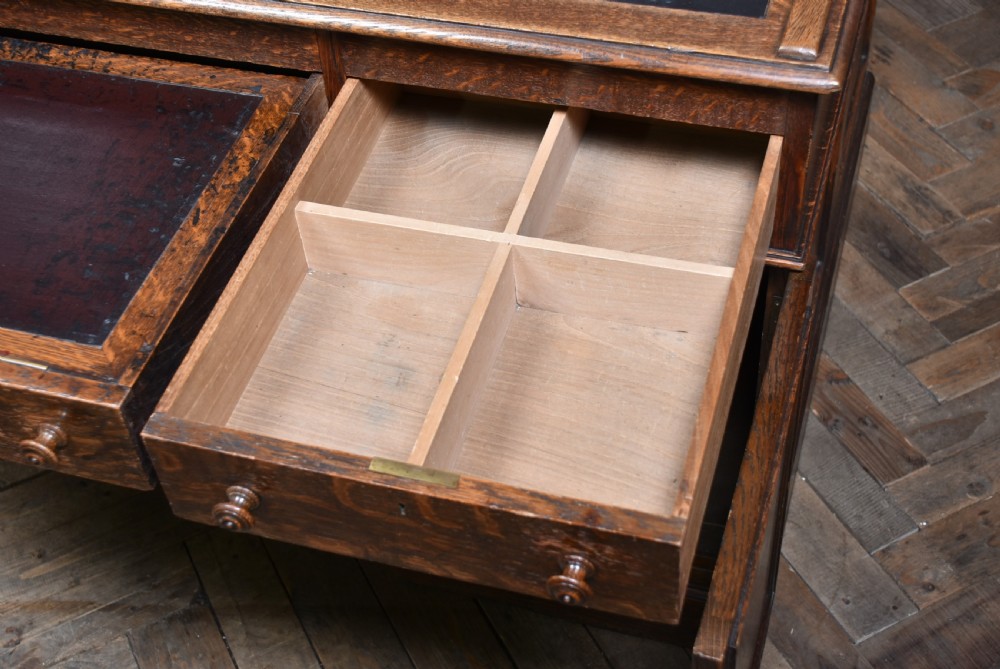 Victorian Oak Partner Desk View XXI
