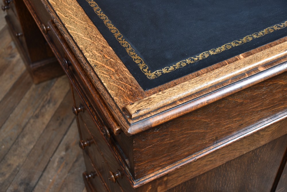 Victorian Oak Partner Desk View XXV