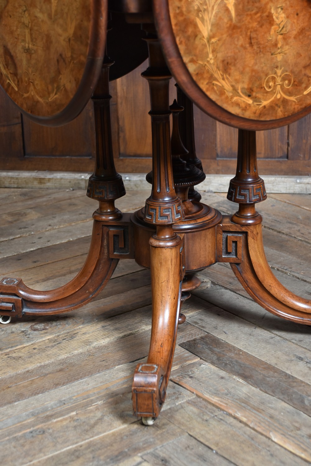 Victorian Walnut Drop-Leaf Games Table View III