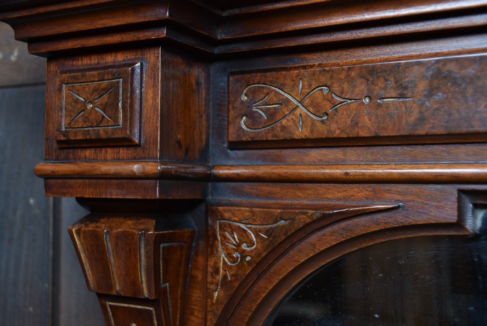 Edwardian Walnut Over Mantle Mirror View X