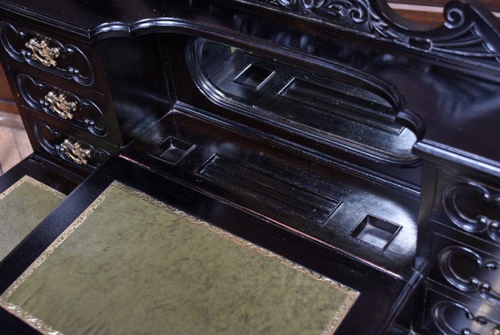 Black Lacquered Edwardian Ladies Writing Desk View V