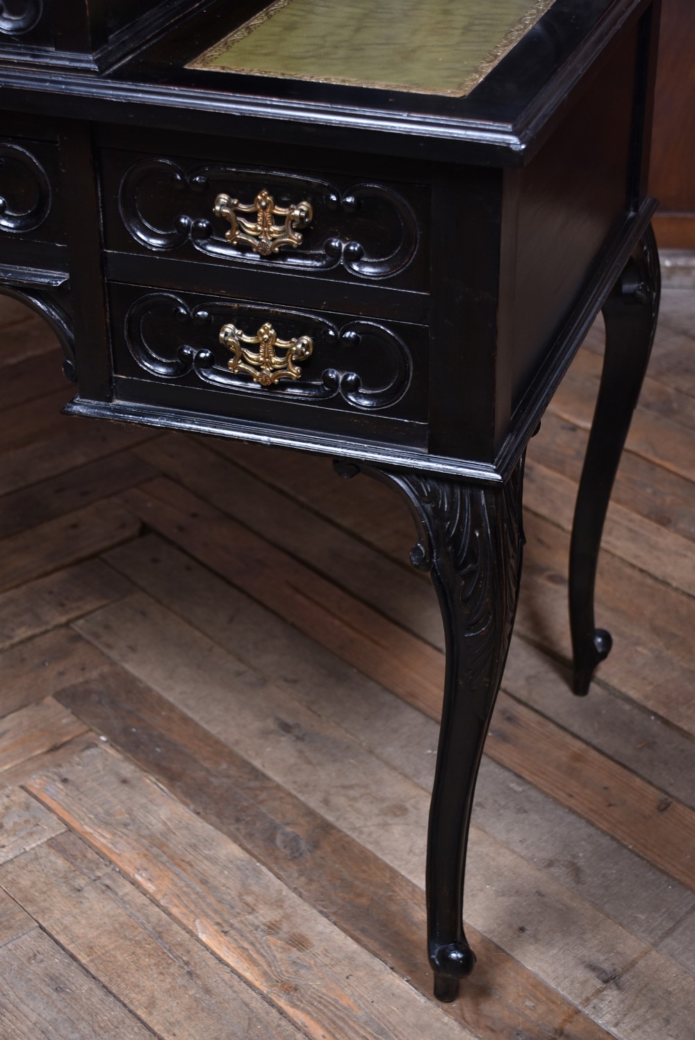 Black Lacquered Edwardian Ladies Writing Desk View VII