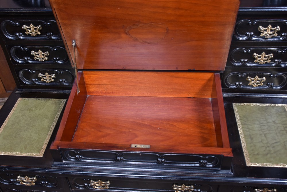 Black Lacquered Edwardian Ladies Writing Desk View XII