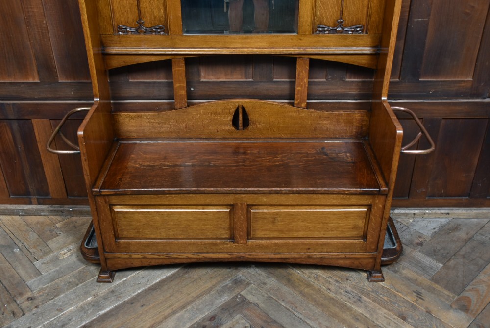 Art Nouveau Oak Hall Stand View V