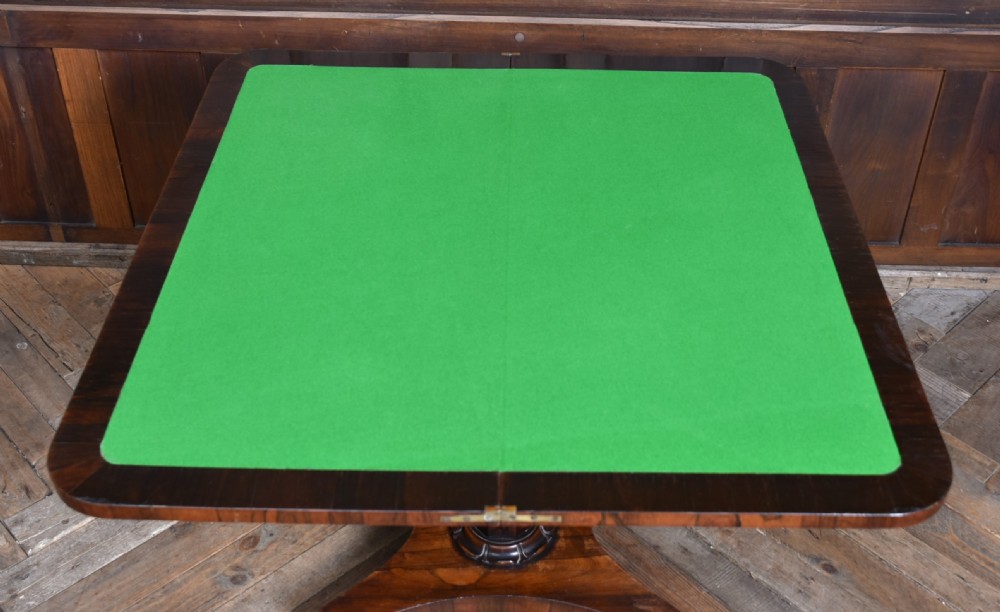 Victorian Rosewood Fold-Over Card Table View XII
